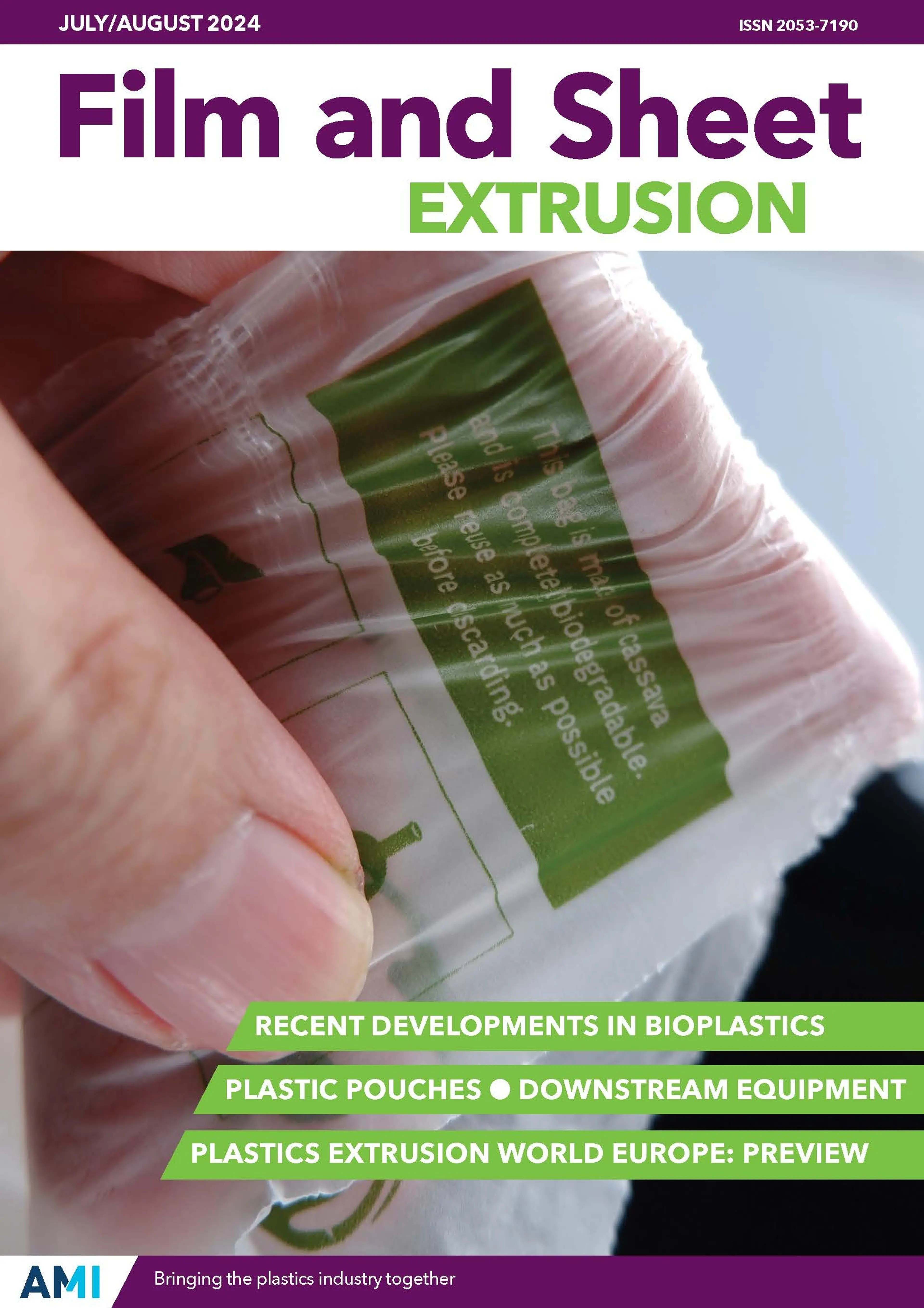 Cover of AMI's Film and Sheet Extrusion magazine July/Aug 2024