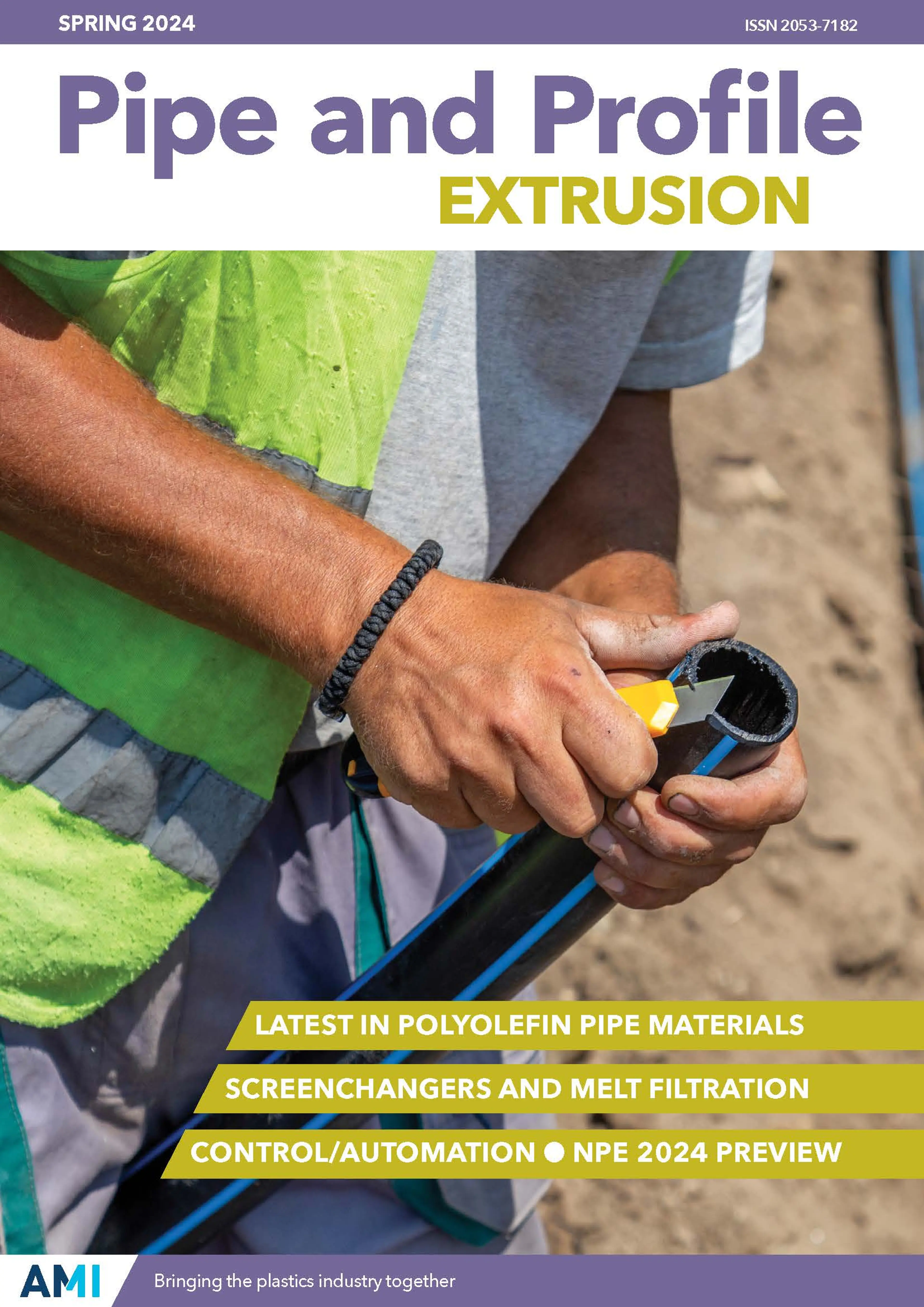 Cover of AMI's Pipe and Profile Extrusion magazine Spring 2024