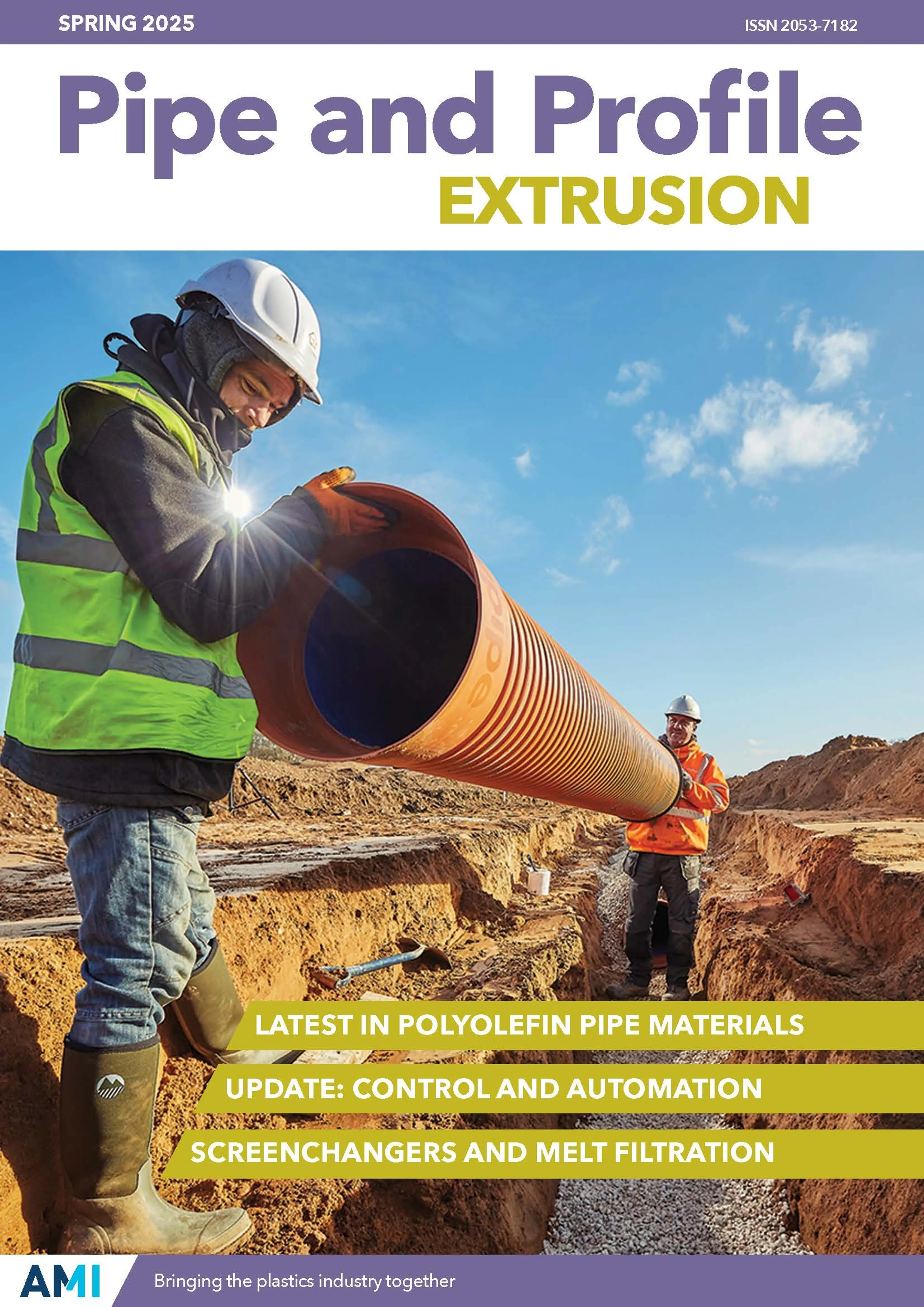 Cover of AMI's Pipe and Profile Extrusion magazine - Spring 2025 edition